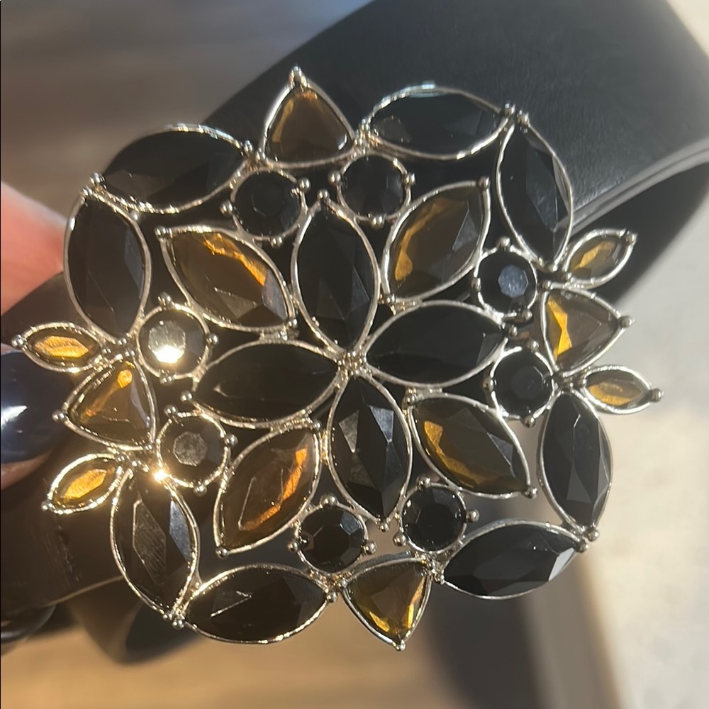 Mexx Black leather -  Decorative purple Embellishments
